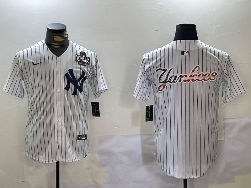 Men New York Yankees Blank White stripe Game 2024 Nike MLB Jersey style 102726->new york yankees->MLB Jersey